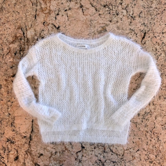 Abercrombie Kids Girl’s Sweater Winter White Silver Sparkle Thread EC - Picture 11 of 12